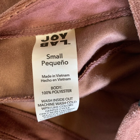 Joy Lab Pink Rose Velvet Mock Neck Long Sleeve Top - Picture 3 of 6